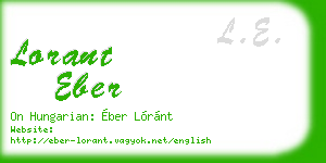 lorant eber business card